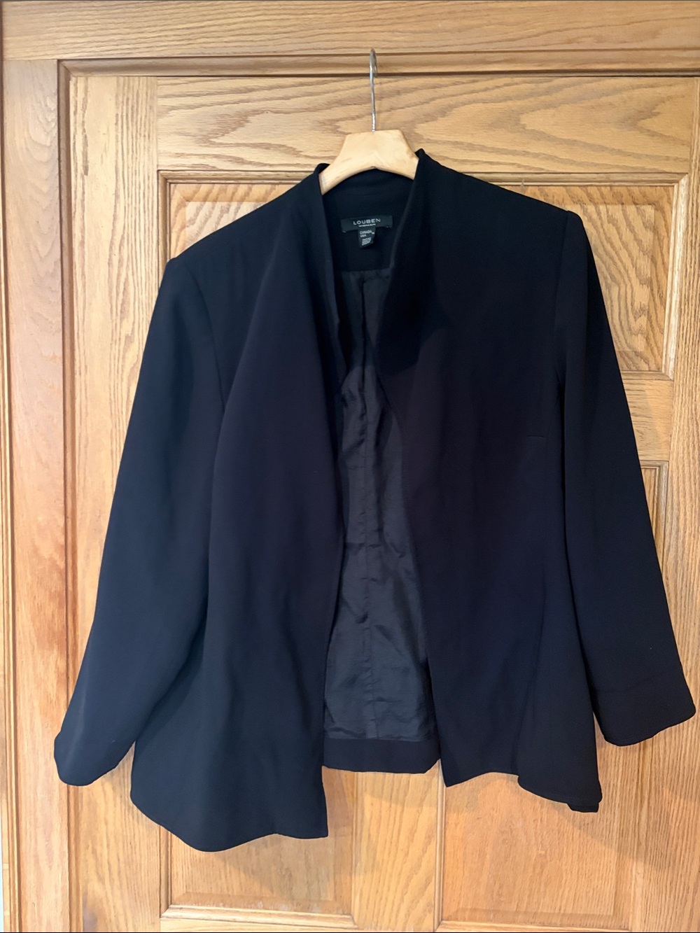 Louben Black Collarless Open-Front Blazer from Nordstrom